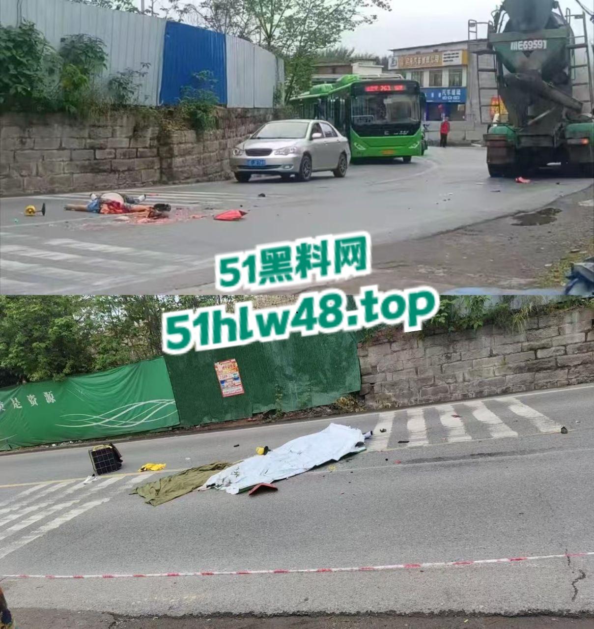 四川泸州男子拐弯超车不看路，未带头盔被重型大车压爆脑袋，当场惨变无头尸。-2