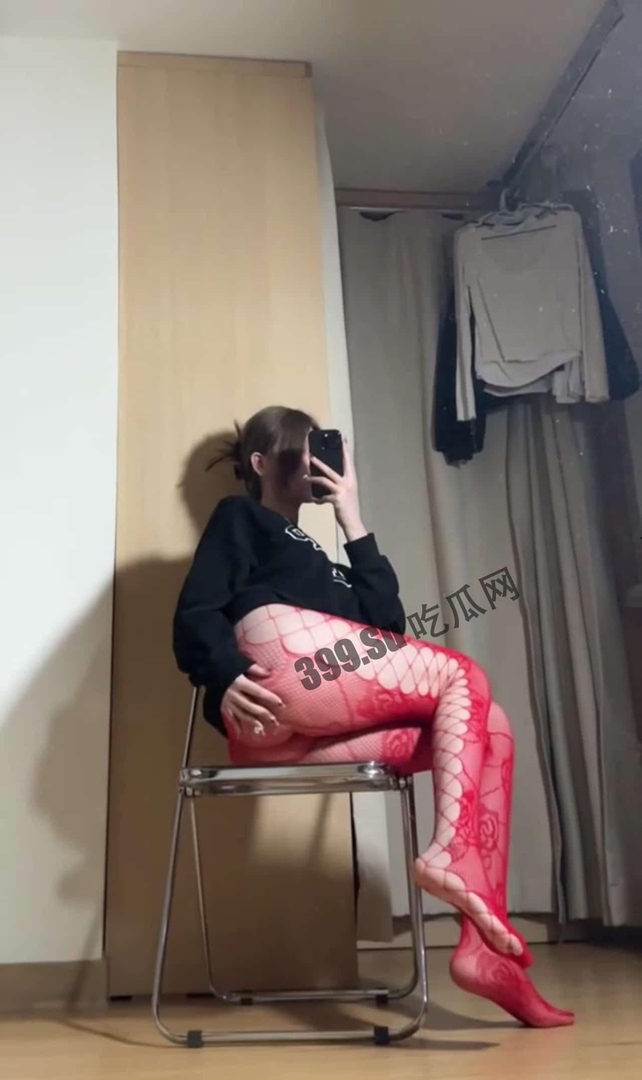 抖音网红 #微密圈 #乙醇子呀 蓝色JK服+红色战衣-4