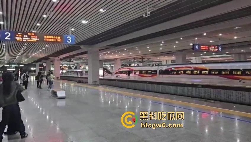 广州南站一乘客阻扒高铁车门夹住拖行，站务员紧急联络司机并跑向乘客，差点酿成大祸。-5