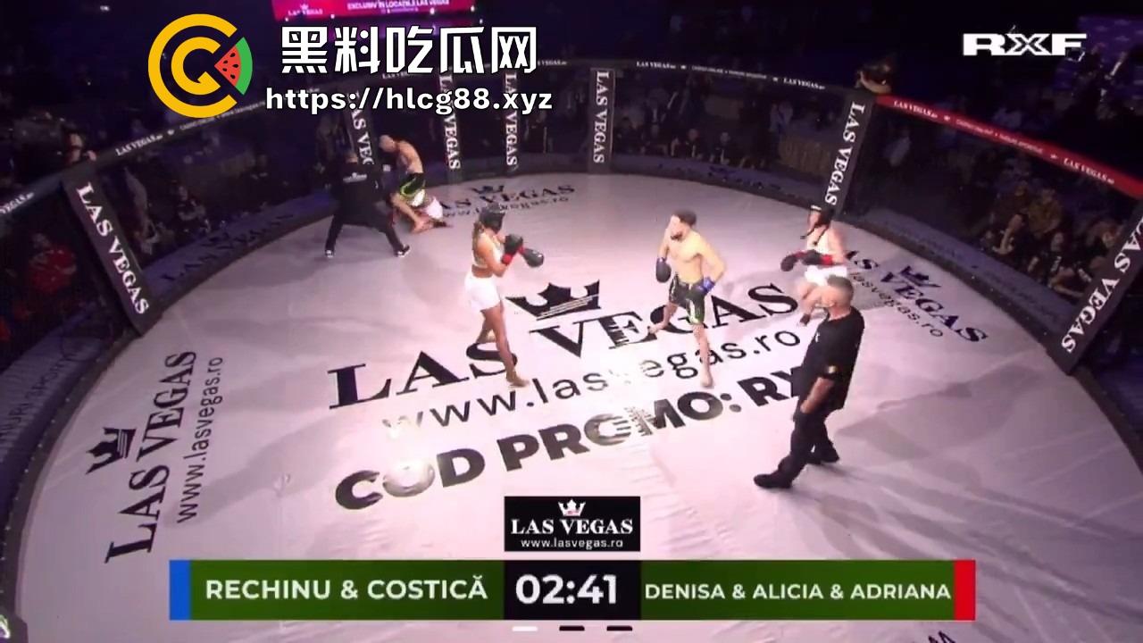 罗马尼亚三成人博主大奶妹进八角楼打拳被拳手狂揍，这要是换到床上2个男的都不够看！-6