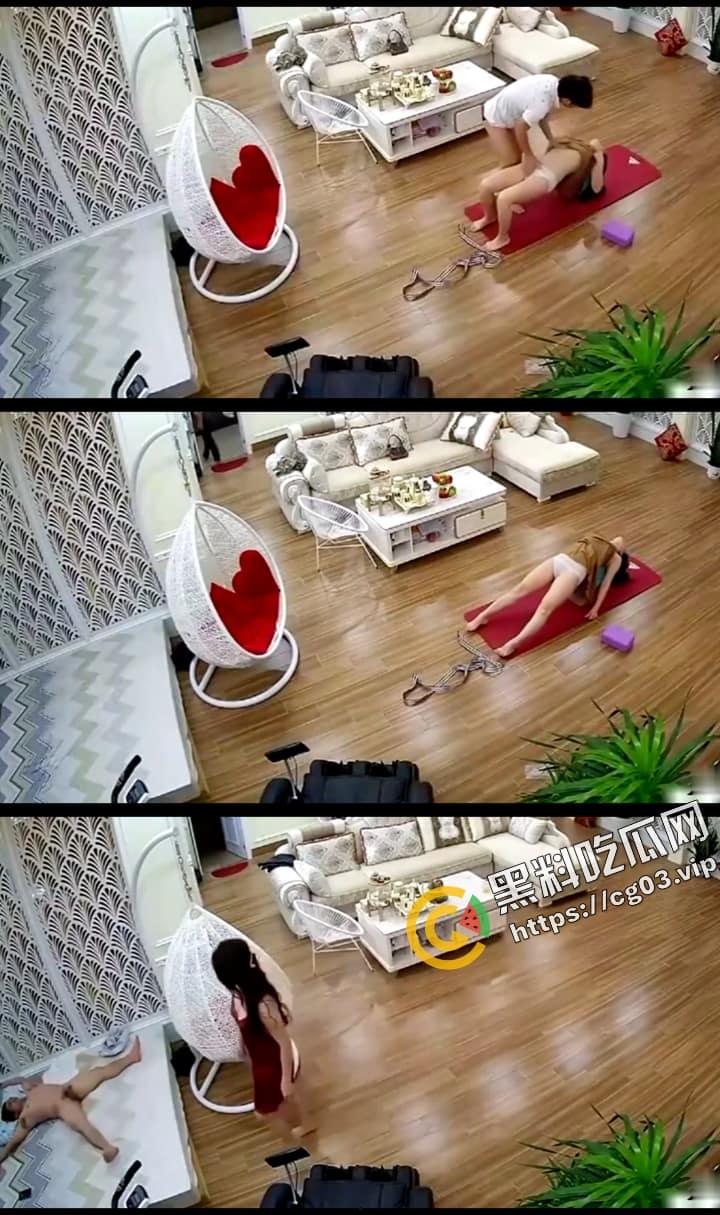 炸裂瓜！破解有钱人家得的网络监控  混乱的性关系毁人三观！男主人和老婆的瑜伽老师  还有丈母娘都有奸情！-2