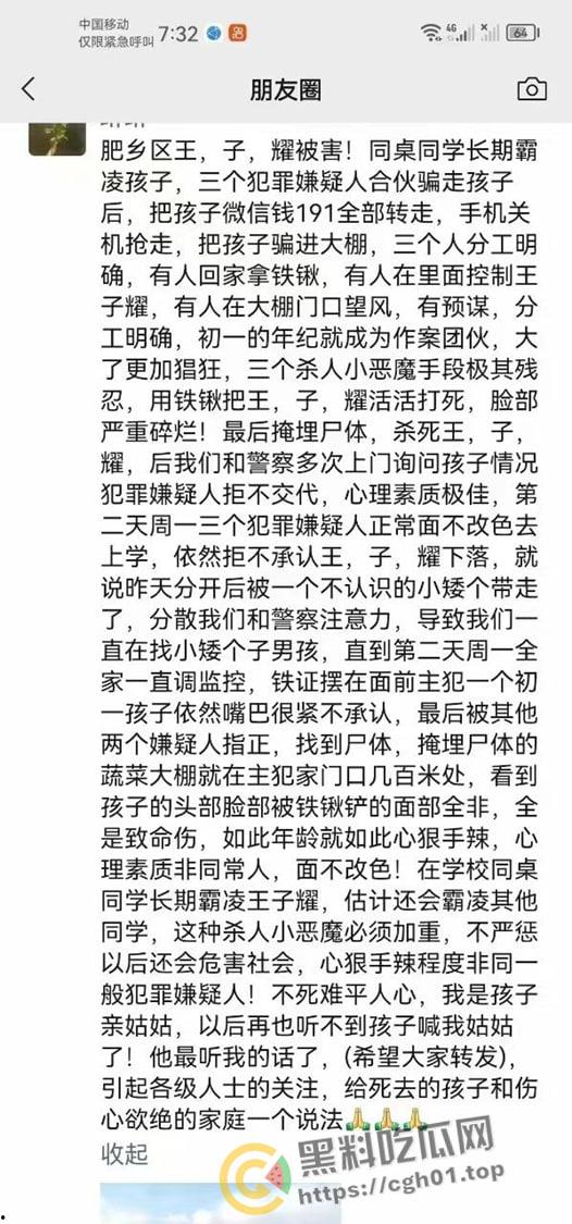 热瓜速递！邯郸肥乡【王子耀】被三名初中生残杀埋尸 案发细节以及凶手照片曝光 被村民追着打-2