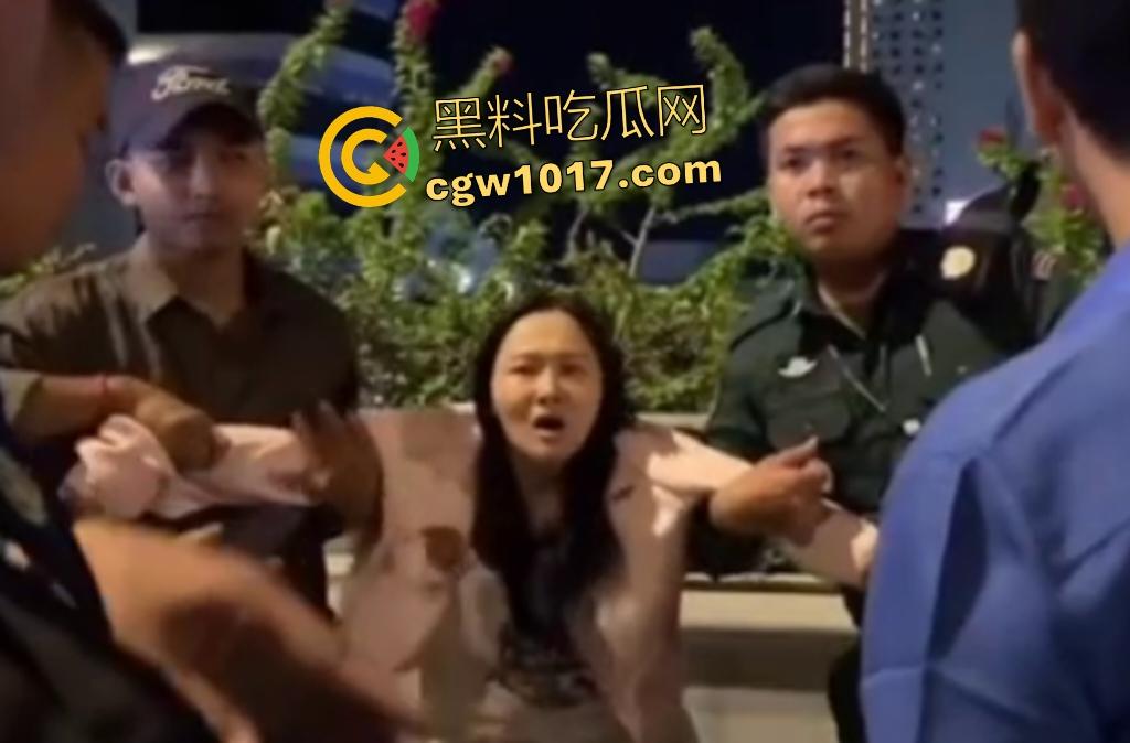 中国猪仔女在柬埔寨爬杆求救被抓，哭喊绑架救命实为诈骗园区逃奴，警方押回园区续命，活该，谁让你诈骗！-7