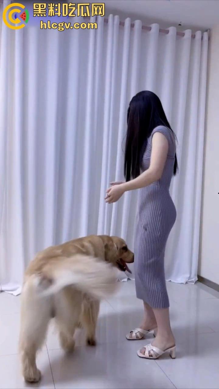 抖音小姐姐【香香公主】给科普兽交注意事项 每天都在和金毛上演人兽配！-8