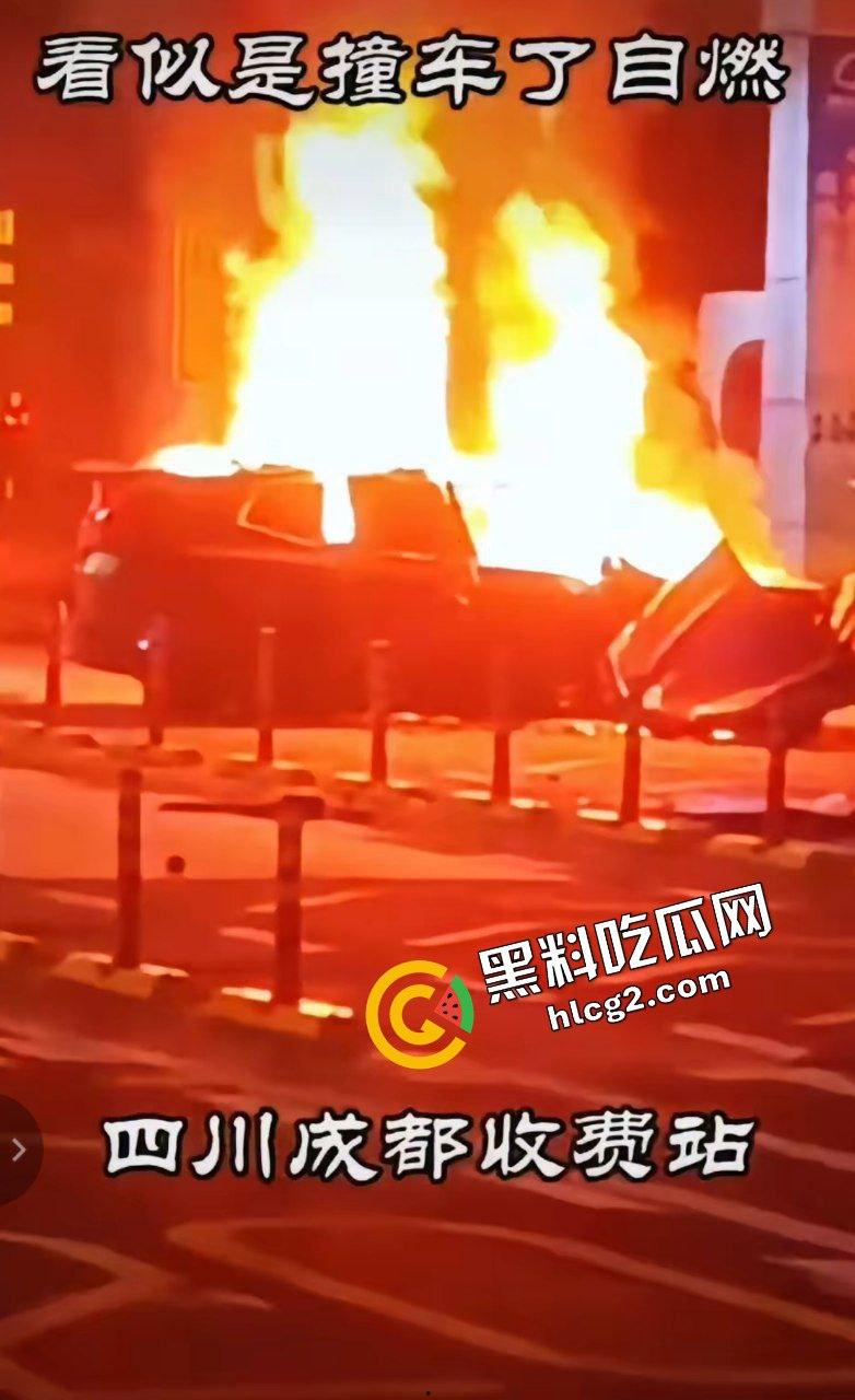 四川成都宝马新能源电车自燃事件!男子超速撞上安全岛 车毁人亡 瞬间火葬当场!-7