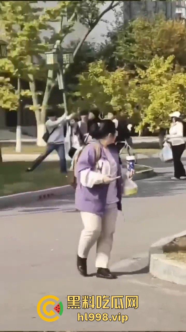 大连庄河大学城惊现校服女引发血案!黑衣男被两学生哥误会暴揍,女子都拦不住!-1