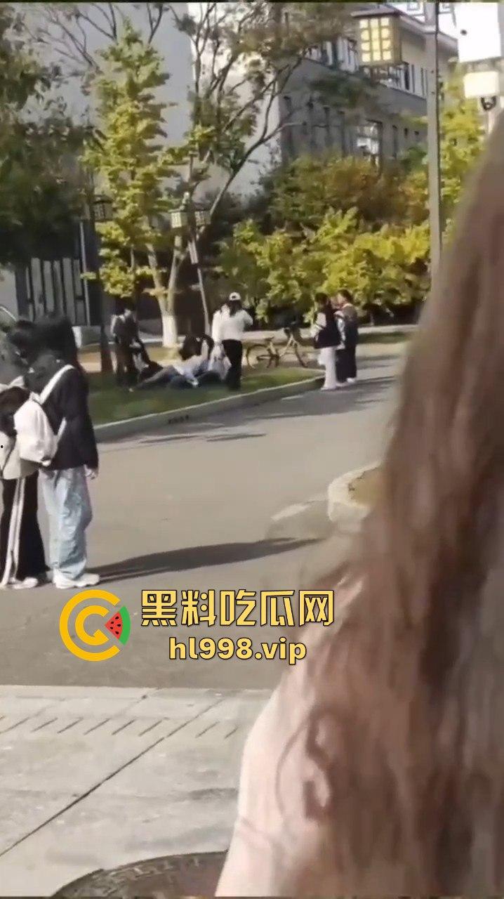 大连庄河大学城惊现校服女引发血案!黑衣男被两学生哥误会暴揍,女子都拦不住!-3