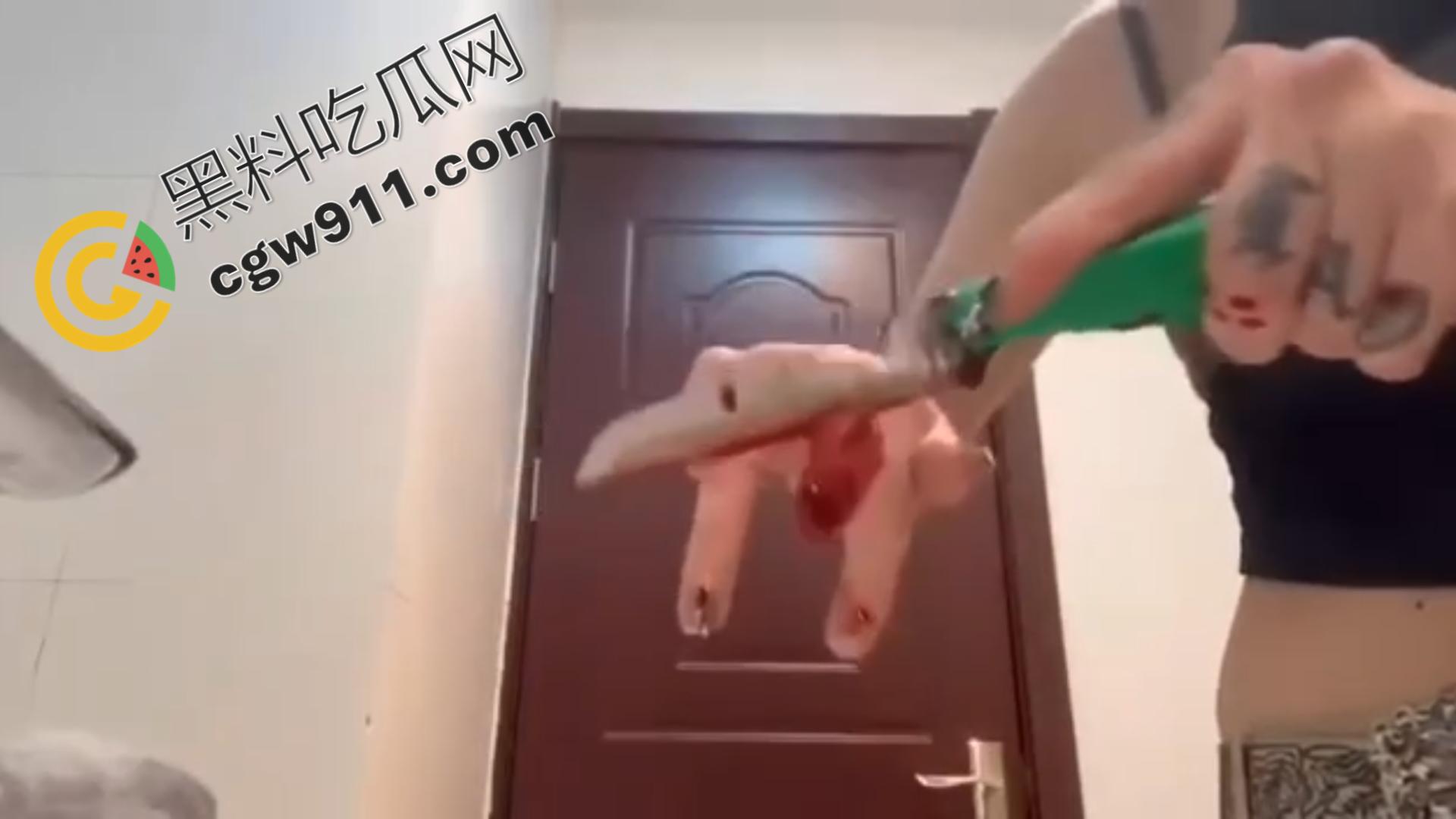 血腥现场:女子冷静切断手指,鲜血横流,血肉模糊,恐怖画面令观众毛骨悚然!-6