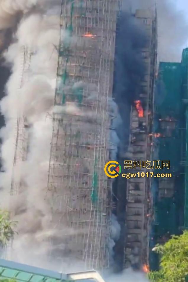 11月26日香港大埔宏福苑五级大火，维修外墙竹架起火不阻燃材料猛烧7栋31层大楼，要不是材料劣质能起火吗？-7