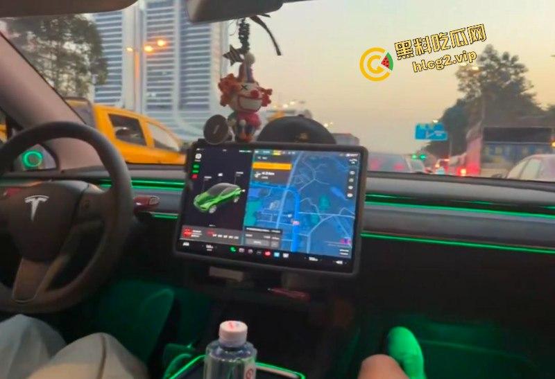 开车不误吃鸡巴！特斯拉女车主车内偷情网约一夜男！-3