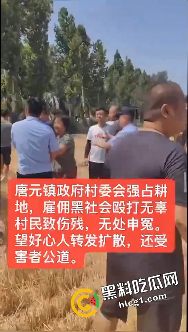 山东聊城 唐元镇村委会雇佣社会人员殴打村民  警察在一旁毫无作为 抖音删帖原视频-3