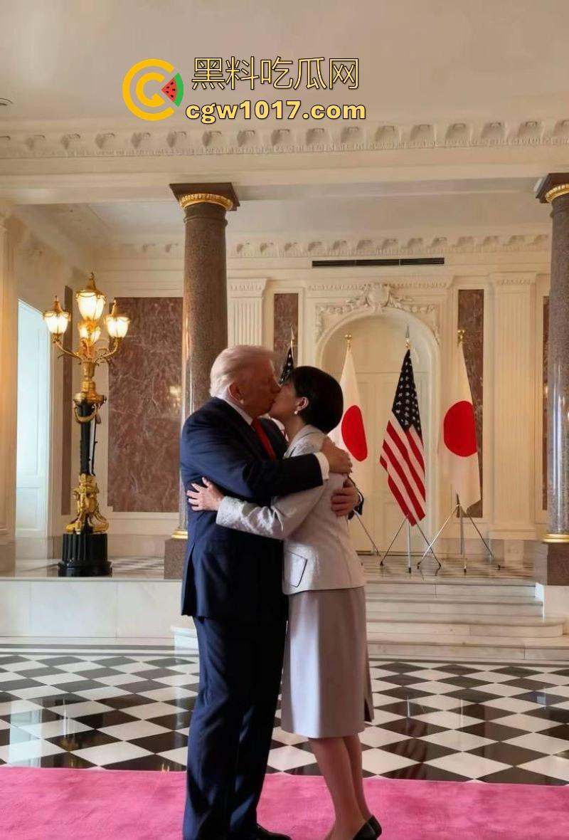 网友AI恶搞特朗普跟日本首相高市早苗甜蜜现场,平时铁娘子政客范儿,结果对川普眼神放电,真感觉她们私底下乱搞过!-3