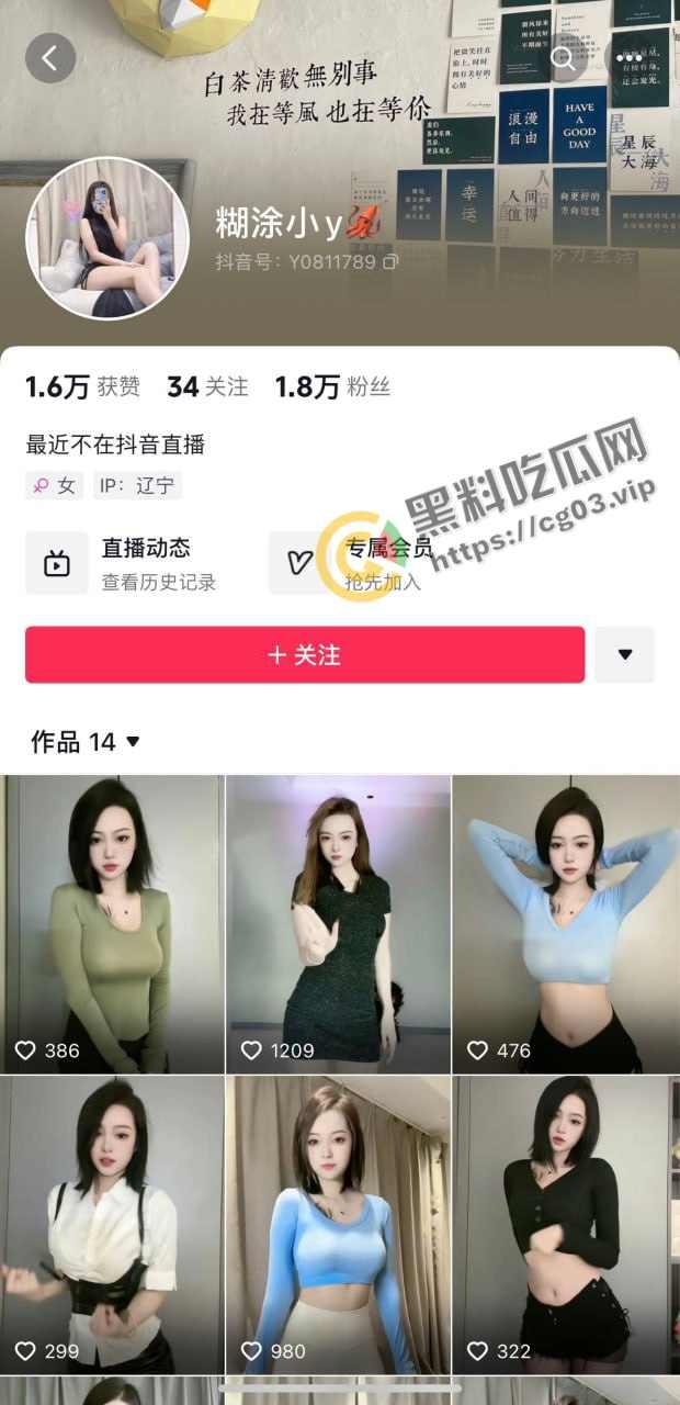 抖音女主播【糊涂小y】馒头逼+飓风葡萄_玩的就是一个擦边-1