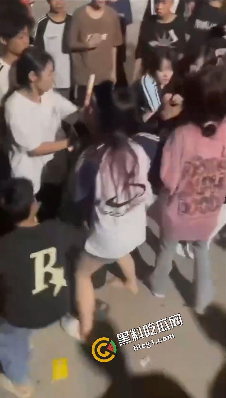 广西一社会村 一群精神小妹霸凌一女孩 拉倒在地上挥拳猛捶-3