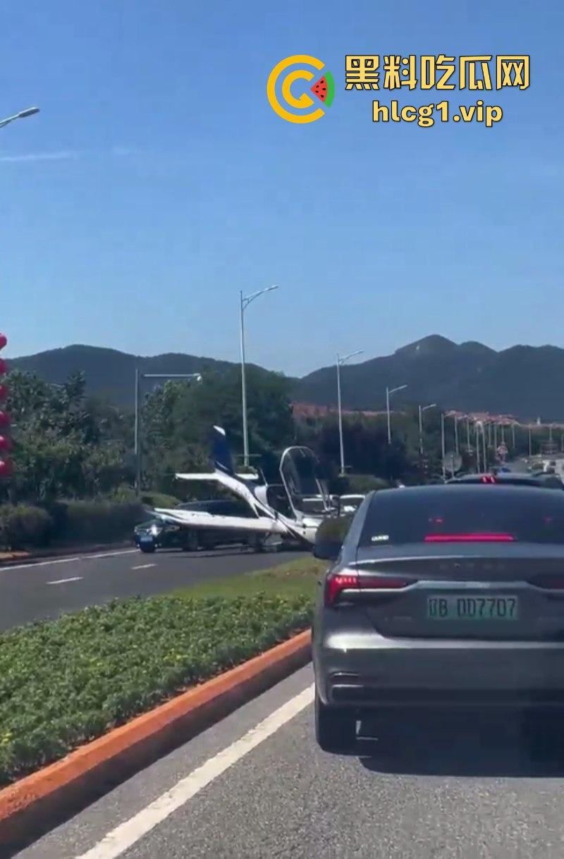 感谢大哥送来的飞机!辽宁大连一飞机失控掉落在公路上-5