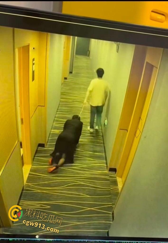酒店监控拍下吾辈楷模，男子牵狗链，黑群女子像狗爬行，路过群众惊掉下巴，奇葩任务引爆字母圈 !-3